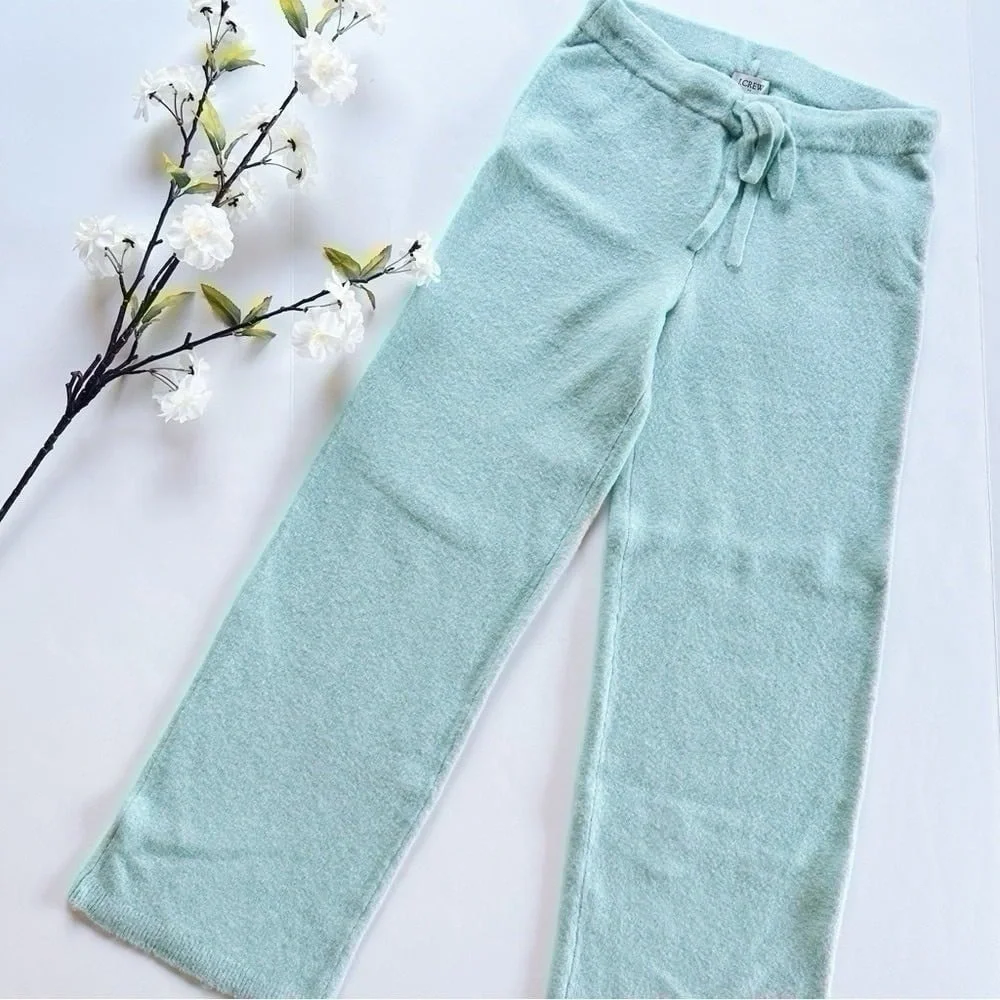 J.Crew Factory Wrap Cardigan Sweater Top & Pants Set Extra Soft Yarn Wintergreen